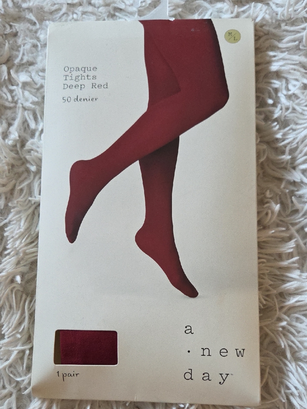 a new day Deep Red Opaque Tights